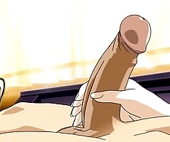 Assfucked hentai schoolgirl fingering her wetdripping pussy.