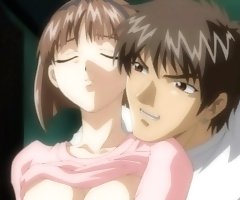 Hentai girl tied to the ceiling and face fucked by a..