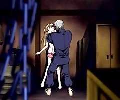 Beauty anime busty chick sucking huge cock and licking hot ass.